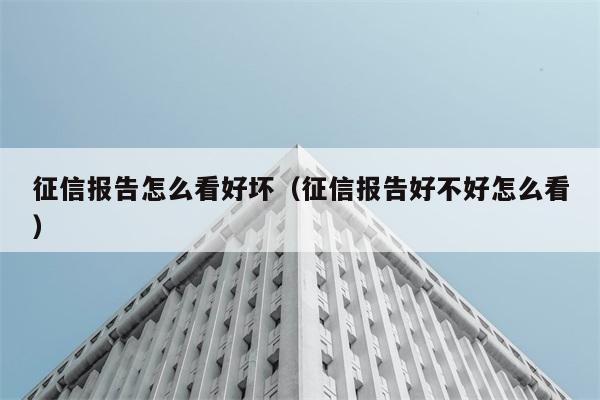 征信报告怎么看好坏（征信报告好不好怎么看） 