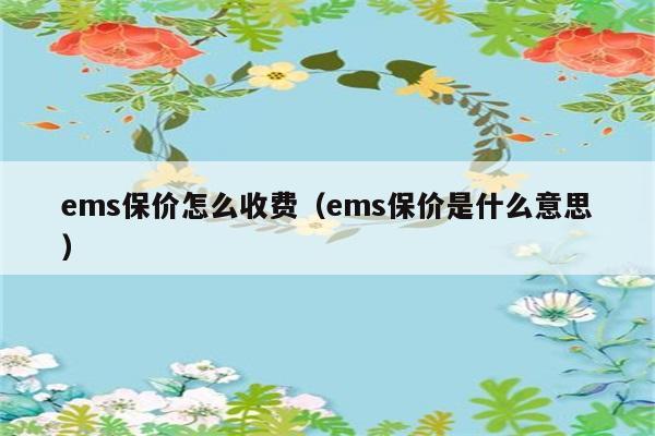 ems保价怎么收费（ems保价是什么意思） 