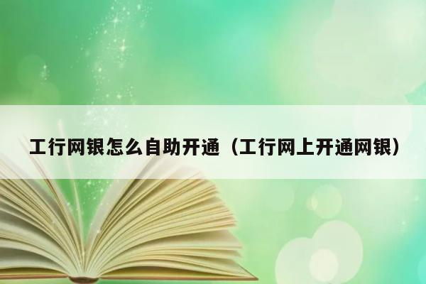 工行网银怎么自助开通（工行网上开通网银） 