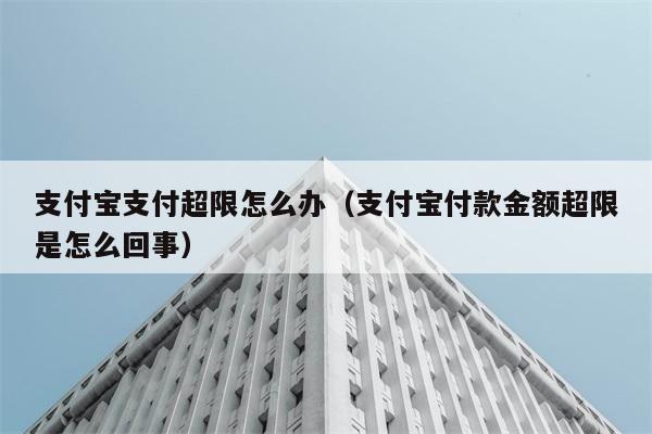 支付宝支付超限怎么办（支付宝付款金额超限是怎么回事） 