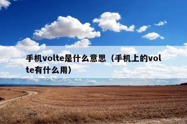 手机volte是什么意思（手机上的volte有什么用） 