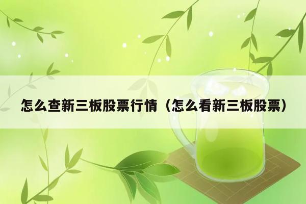 怎么查新三板股票行情（怎么看新三板股票） 