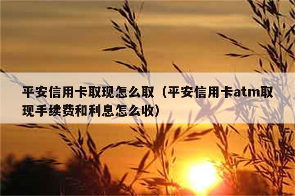 平安信用卡取现怎么取（平安信用卡atm取现手续费和利息怎么收） 