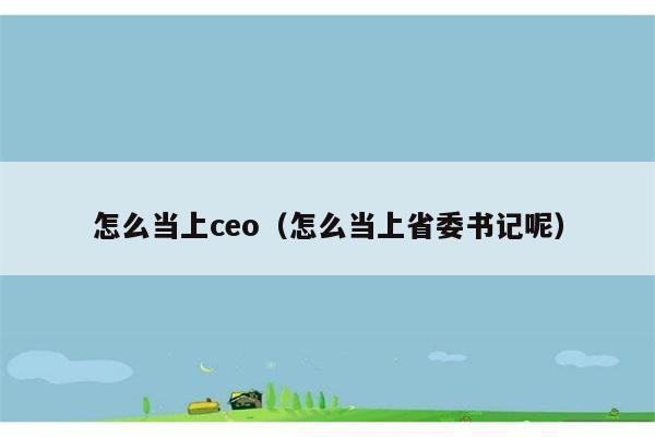 怎么当上ceo（怎么当上省委书记呢） 