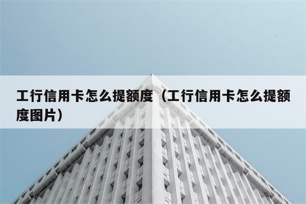 工行信用卡怎么提额度（工行信用卡怎么提额度图片） 