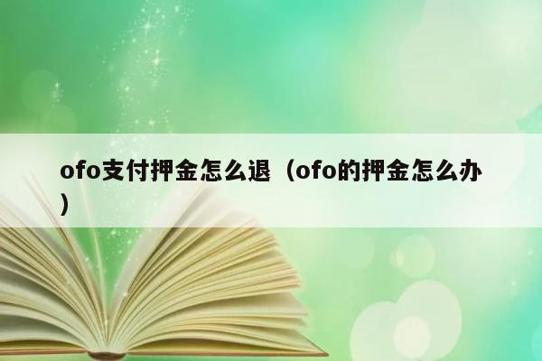 ofo支付押金怎么退（ofo的押金怎么办） 