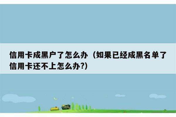 信用卡成黑户了怎么办（如果已经成黑名单了信用卡还不上怎么办?） 