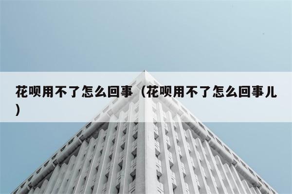 花呗用不了怎么回事（花呗用不了怎么回事儿） 