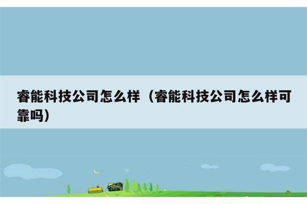 睿能科技公司怎么样（睿能科技公司怎么样可靠吗） 