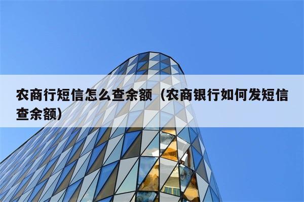 农商行短信怎么查余额（农商银行如何发短信查余额） 