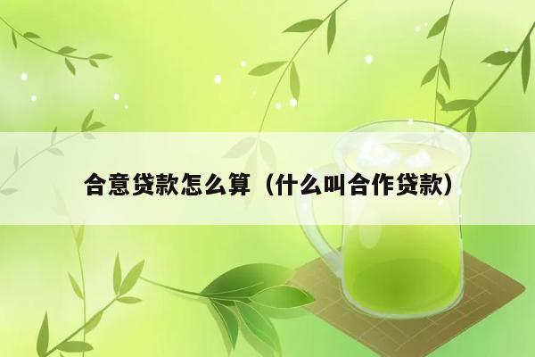 合意贷款怎么算（什么叫合作贷款） 