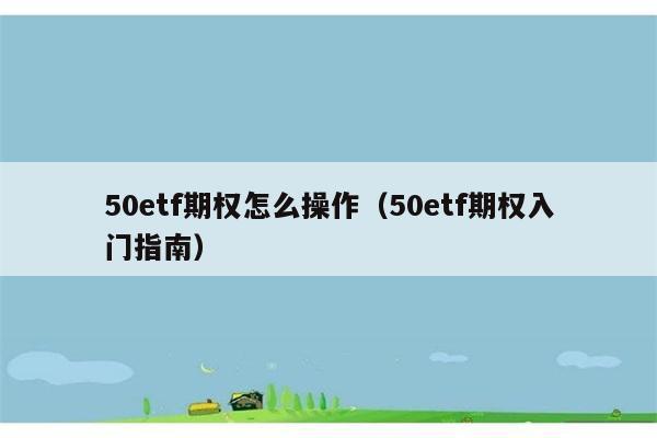 50etf期权怎么操作（50etf期权入门指南） 