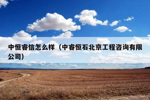 中恒睿信怎么样（中睿恒石北京工程咨询有限公司） 