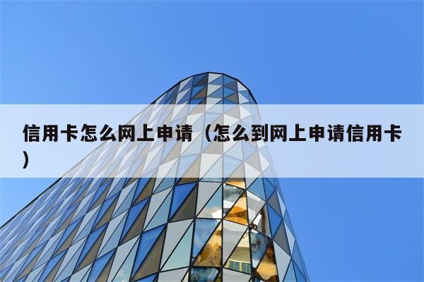 信用卡怎么网上申请（怎么到网上申请信用卡） 