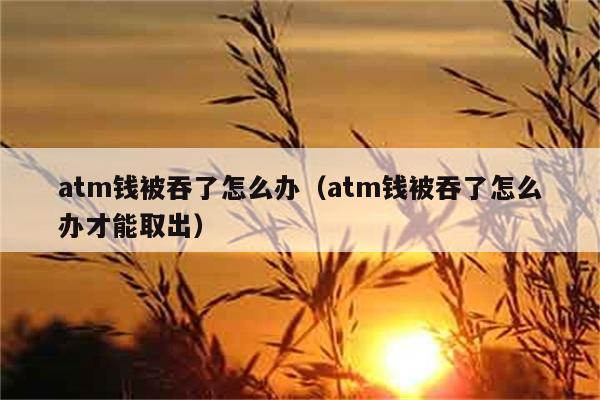 atm钱被吞了怎么办（atm钱被吞了怎么办才能取出） 