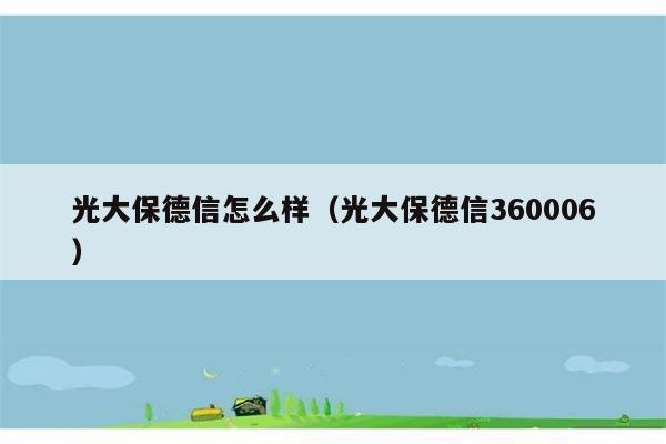 光大保德信怎么样（光大保德信360006） 