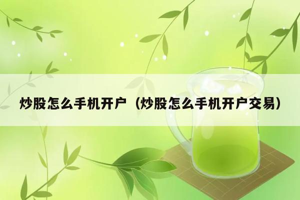 炒股怎么手机开户（炒股怎么手机开户交易） 