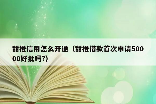 甜橙信用怎么开通（甜橙借款首次申请50000好批吗?） 